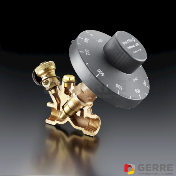 Регулятор расхода автоматический Hydromat QTR Ду15, 1/2"ВР, PN16,бронза,с краном F+Е Oventrop