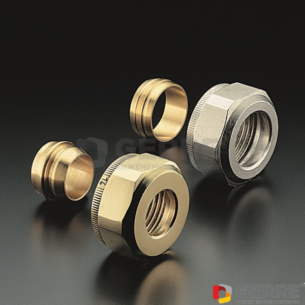 Концовка для медной трубы 15 х G¾"НГ (никелированный), комплект 2 шт.  Фитинги для труб Copipe Oventrop