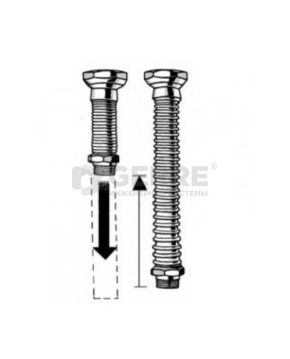 Трубное подключение с изменяемой длинной Meibes Inoflexi Dn 15, 105 мм, 1/2" Meibes