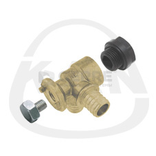 Отвод фиксируемый латунный угловой Push (водорозетка) с короткой полимерной заглушкой, 18 х 2/ 18 х 2G1/2 Фитинги и комплектующие для труб из сшитого полиэтилена KAN-therm (Польша)