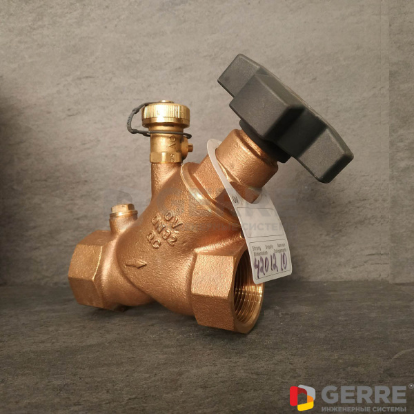 Вентиль свободного потока "Aquastrom"(F) бронза, Ду40, Rp 1 1/2" x Rp 1 1/2" со сливным штуцером Вентили Aquastrom