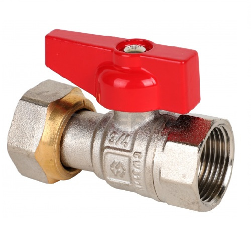 Кран шаровый полнопроходной прямой с накидной гайкой MVI 1/2", внутренняя-внутренняя, бабочка Запорная арматура MVI