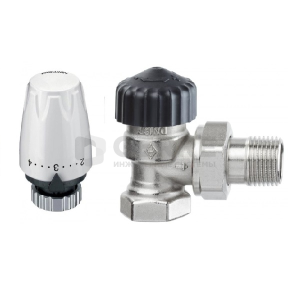 Комплект без преднастройки - угловой термостатический вентиль Heimeier Calypso (латунь) Dn 20 и термоголовка DX Комплекты термостатического оборудования Heimeier (Германия)