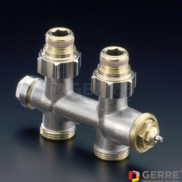 Multiblock T присоединительная арматура 1/2"НГ x 3/4"НР, латунь,проходной Multiflex