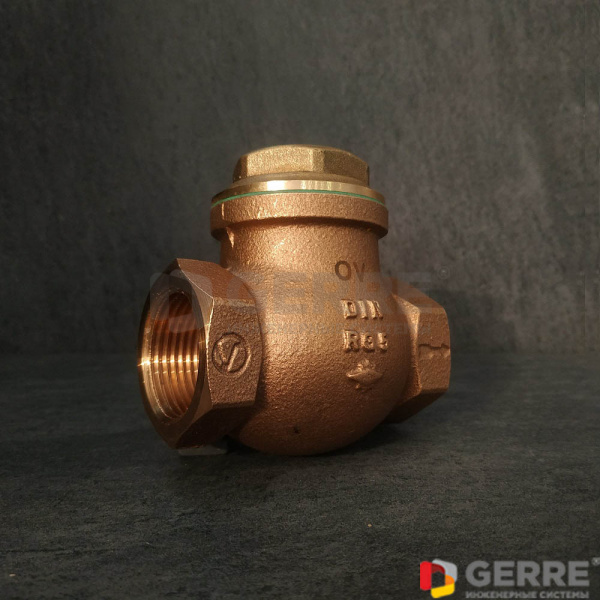 Обратный клапан Ду 40 с прямой врезкой, G 1 1/2 ВР, бронза Обратные клапаны Oventrop