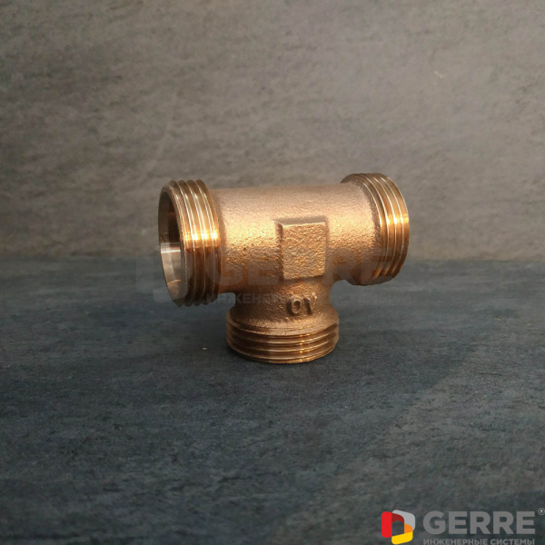 Cofit S тройник бронза, G 1 1/4"НР x G 1 1/4"НР x G 1 1/4"НР бронза Фитинги для труб Copipe Oventrop