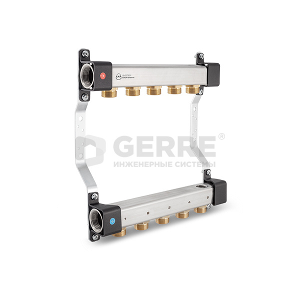 Коллекторная группа InoxFlow на 8 отводов с ниппелями для конусных соединителей (серия RNN) Коллекторные группы KAN-therm