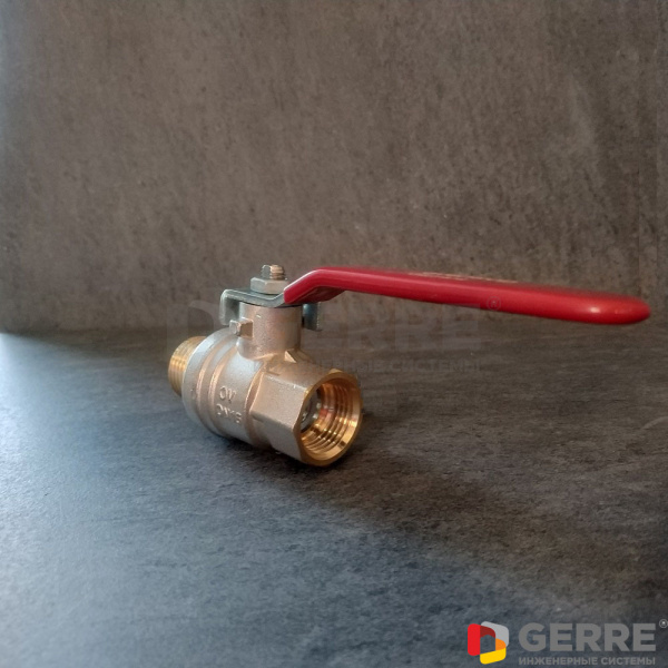 Шаровый кран Optibal с рычажной рукояткой Ду 32, G1 1/4 ВР, G1 1/4 НР латунь Краны шаровые Optibal