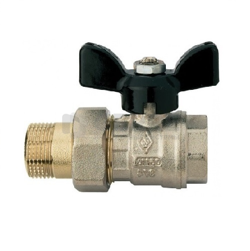 Кран шаровый Rubinetterie Bresciane Uni-Sfer серия 4504 1" вн/нар, алюминиевая рукоятка-бабочка Шаровые краны Rubinetterie Bresciane для коллекторов Uni-Sfer серия 4504 вн/нар, резьба "американка", алюминиевая ручка-бабочка