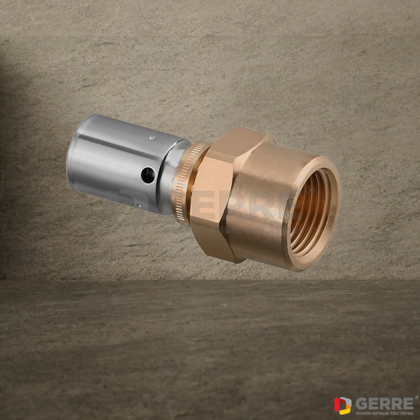 Прессовое соединение с внутренней резьбой 16 x 2.2 мм x R½ Фитинги и комплектующие для труб из сшитого полиэтилена Oventrop (Германия)