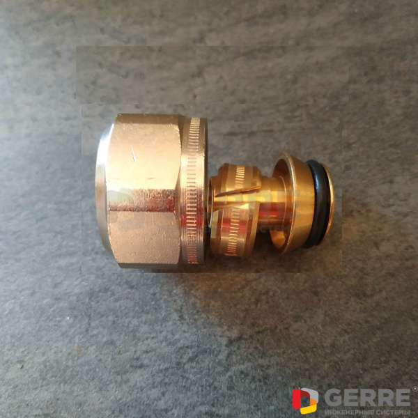 Присоединительный набор со стяжными кольцами "Ofix K" для НР 3/4, 20*2мм, для полиэтиленовых труб, с НГ никелированный Фитинги для труб Copipe Oventrop