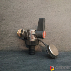 Шаровой кран  угловой Optiflex KFE Ду 15, угловой, никелированный,с колпачком и штуцером 