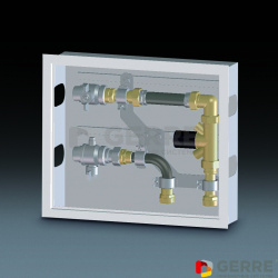 Floorbox, боковое присоединение для подключения контуров панельного отопления без использования распределительной гребенки 