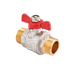 Кран шаровый полнопроходной MVI 1/2&quot; наружная-наружная, бабочка 