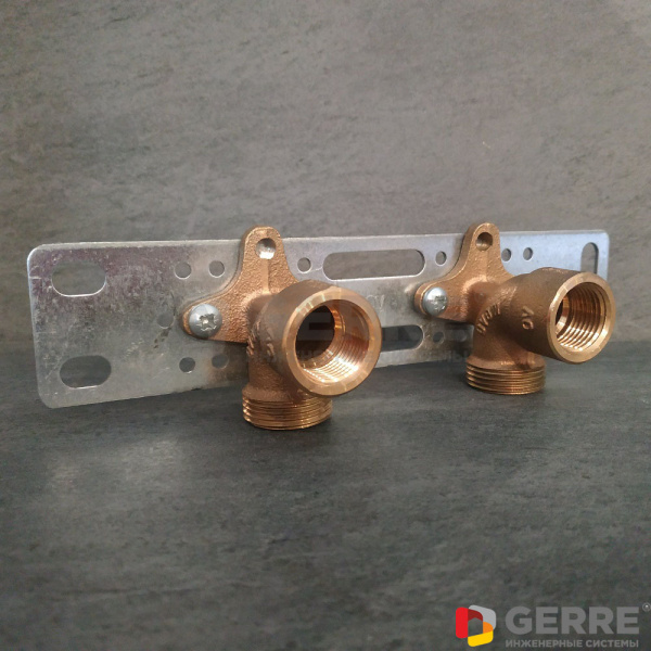 Cofit S монт. шина с отводами G 3/4"НР x Rp 1/2" x 100 мм, с плоским крепежом Oventrop